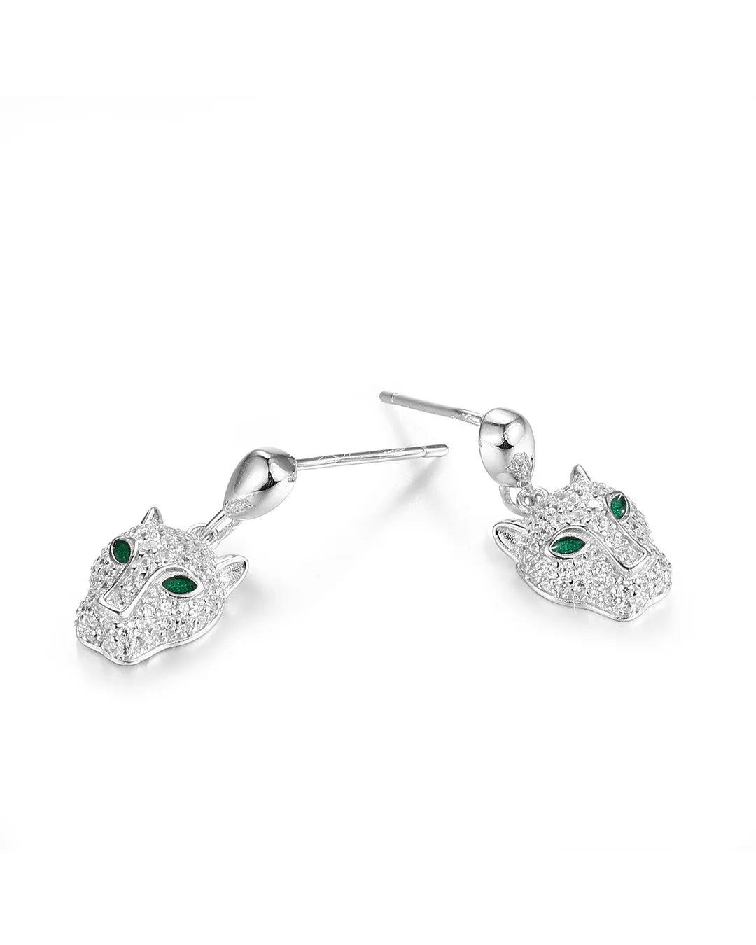 Silver Panther Earrings