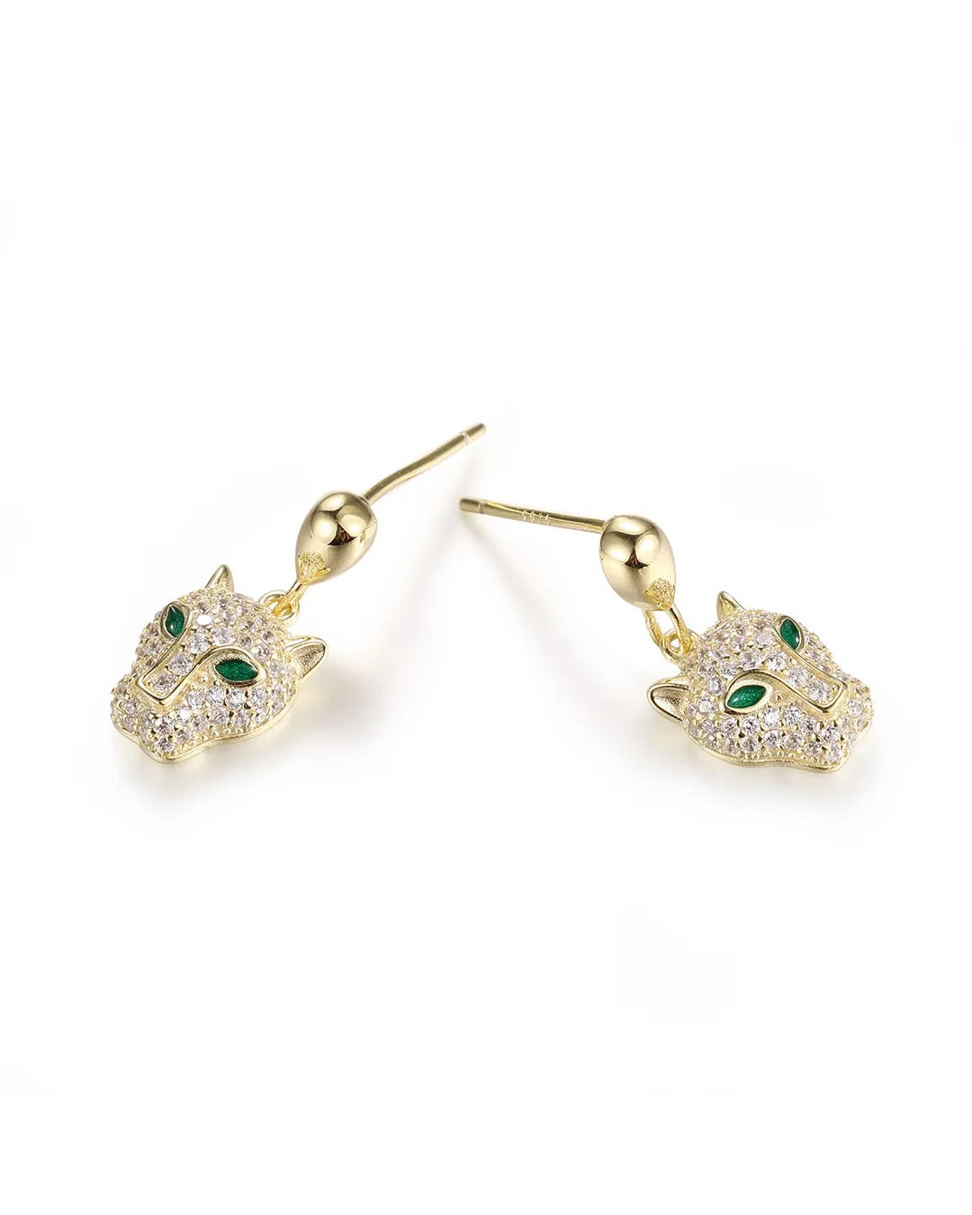 Gold Panther Earrings