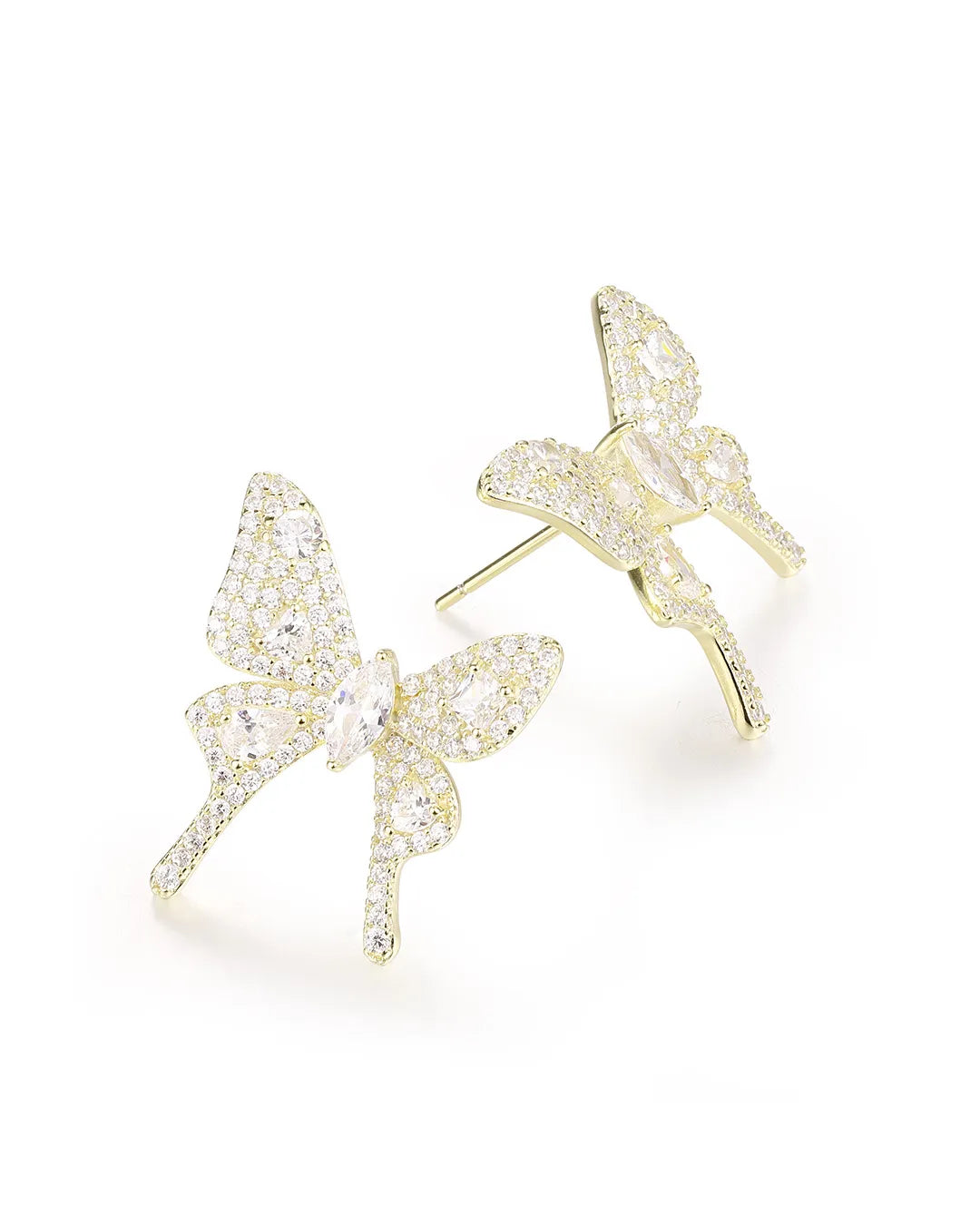 Gold Butterfly Hoop Earrings