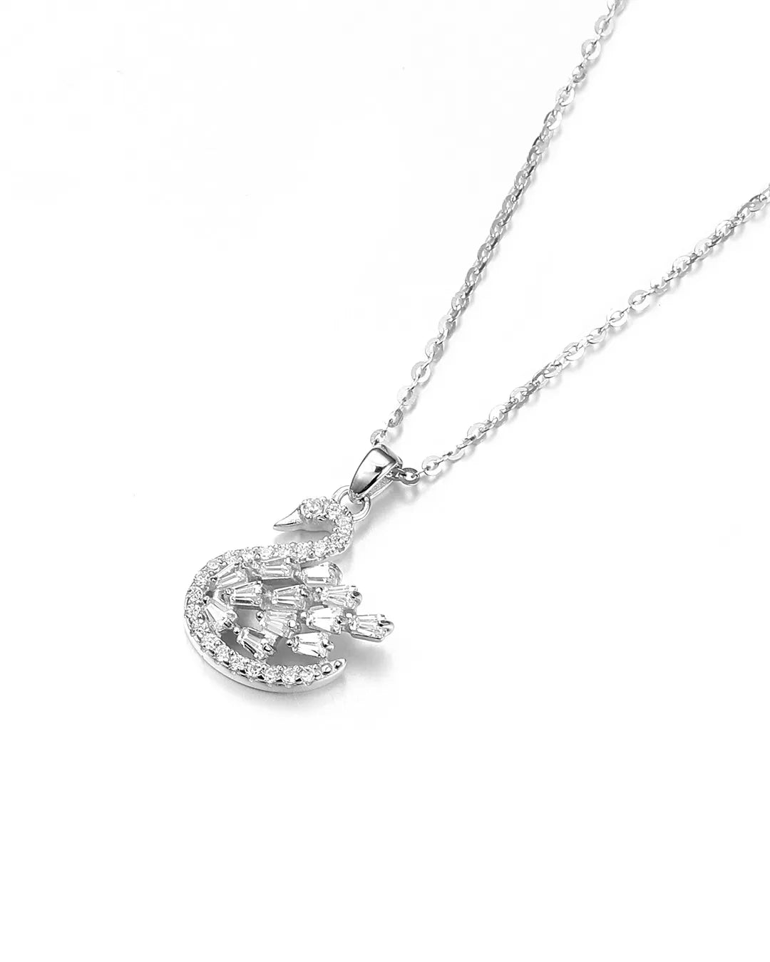 Diamond necklace on a white background