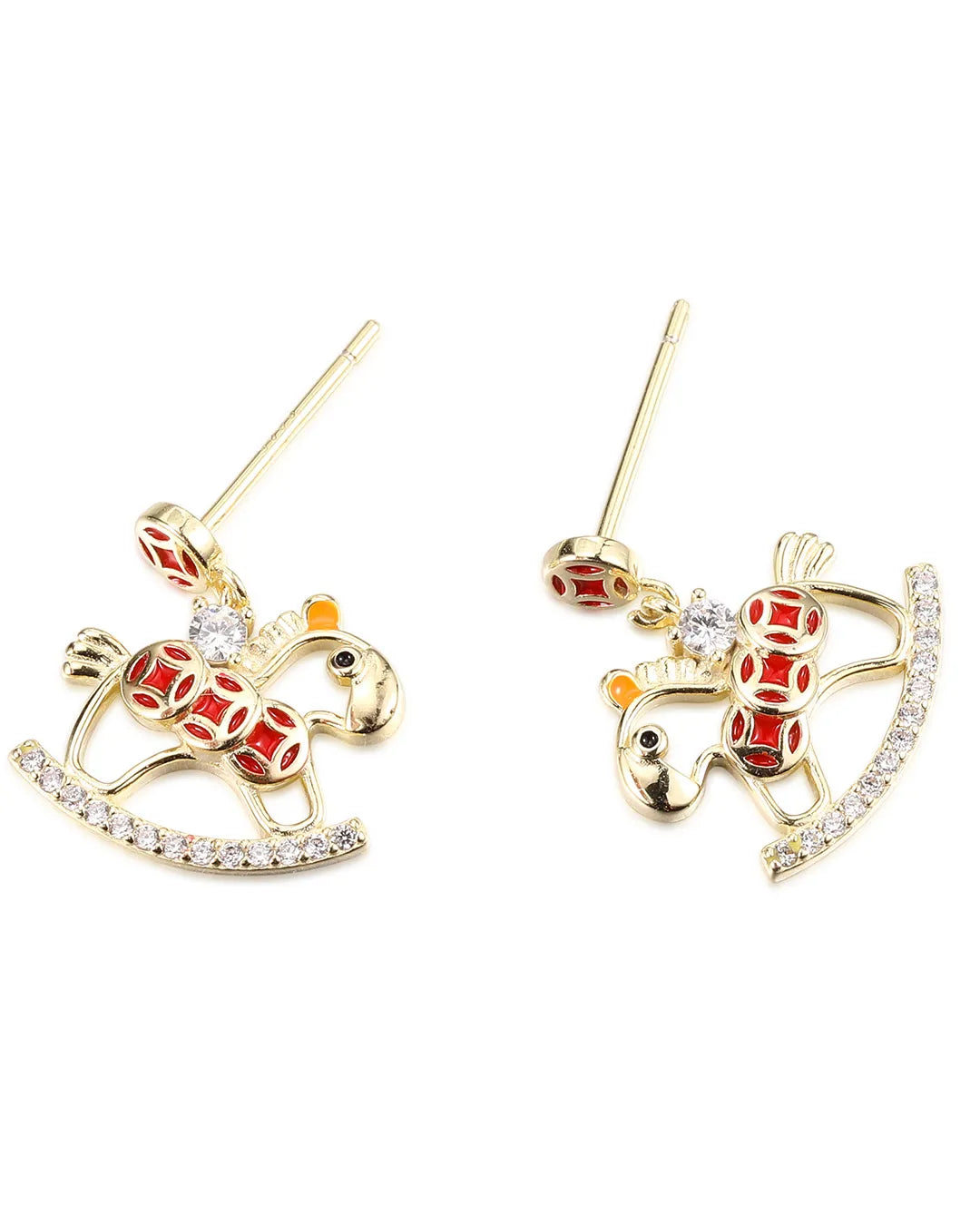 Vibrant Red Enamel Earrings for a Unique and Artistic Appearance