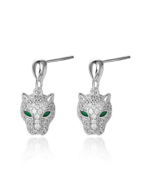 Silver Panther Earrings