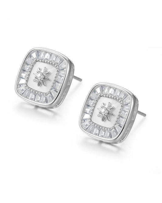 Square Silver Earrings