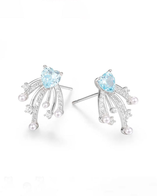 Blue Crystal Drop Earrings