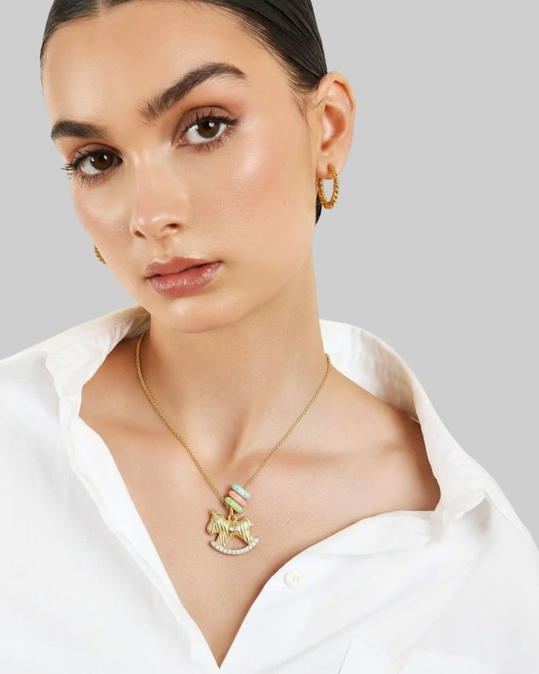 Gold Horse Pendant for Equestrian Jewelry Enthusiasts