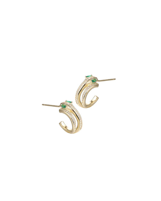 Gold Panther Stud Earrings