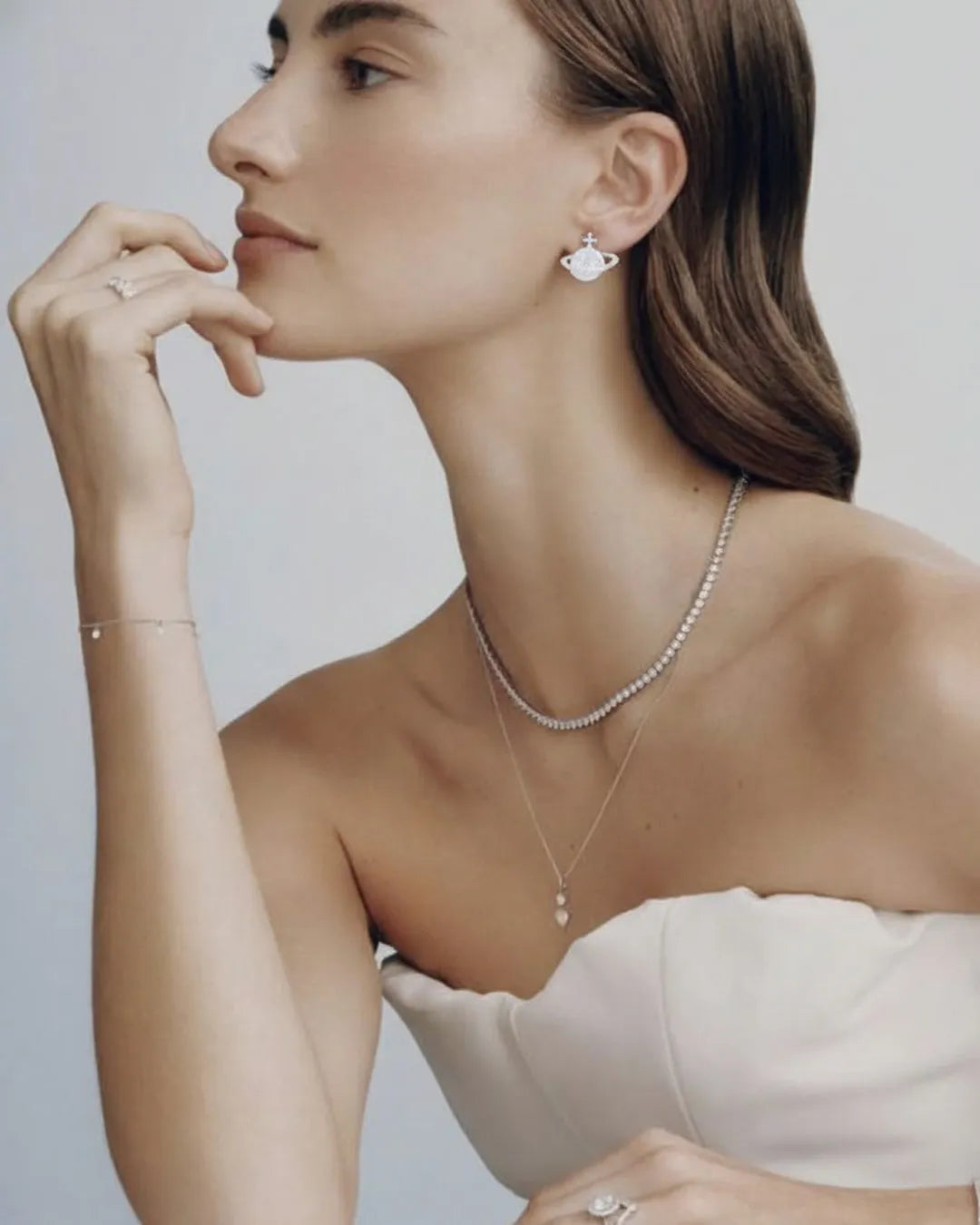 Silver Planet Earrings