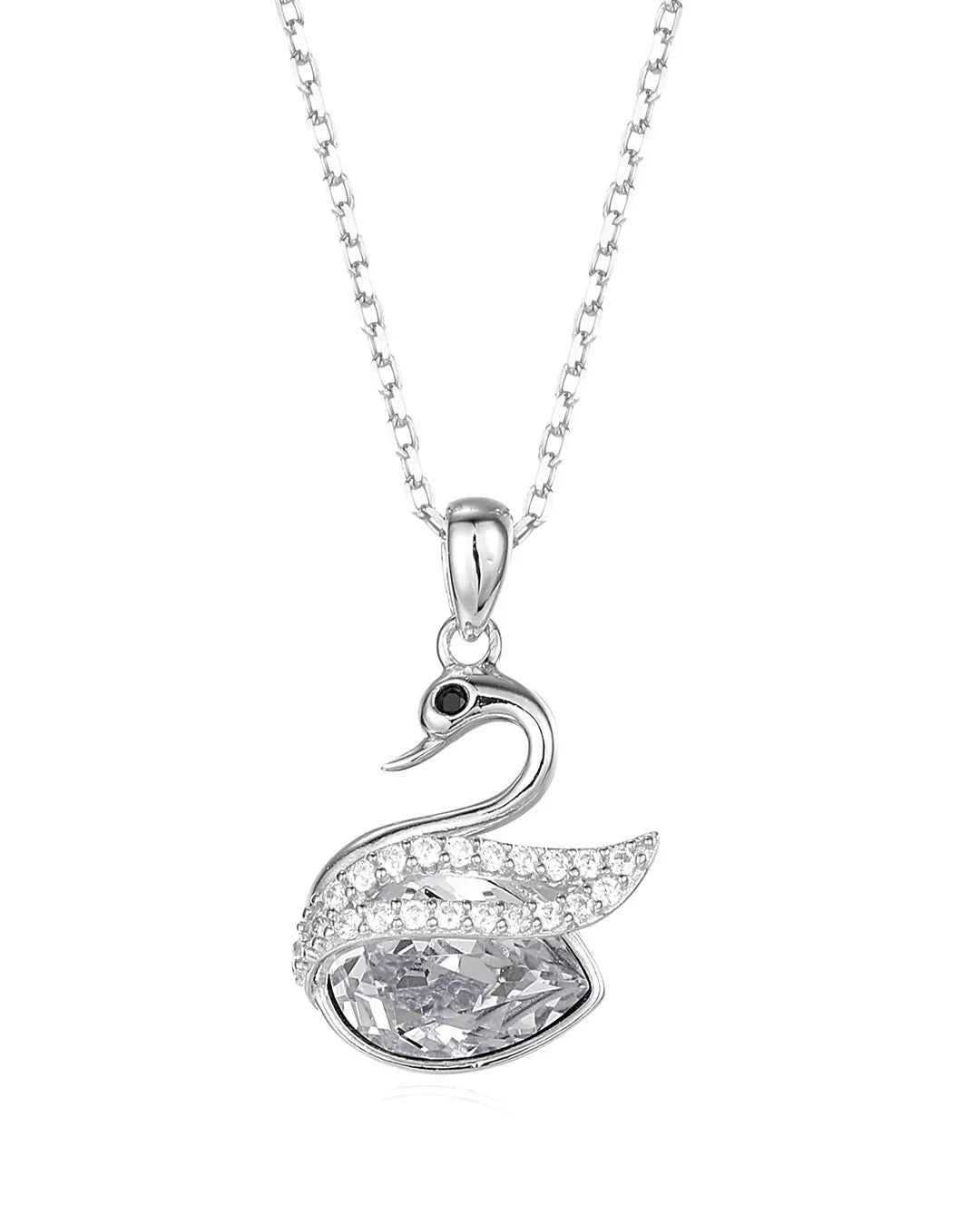 Classy Silver Swan Necklace