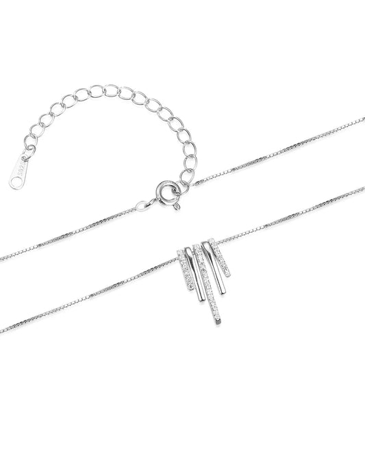 Modern Bar Necklace Crafted in High-Quality Sterling Silver Metal