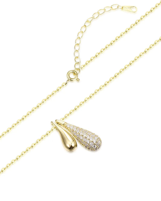 Stunning Gold Teardrop Necklace Crafted with High Polish Finish