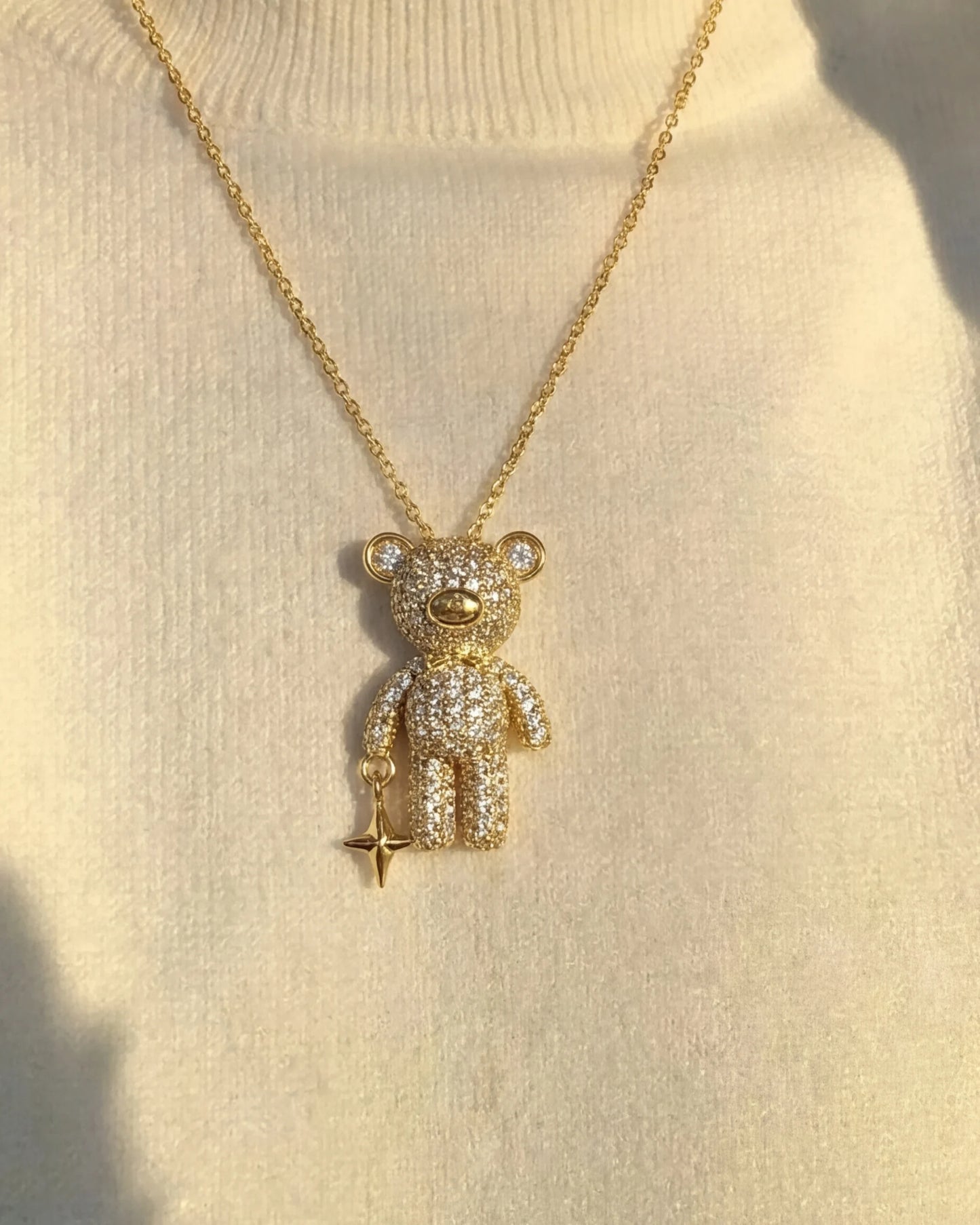 Adorable Gold Teddy Bear Necklace For a Playful And Unique Style