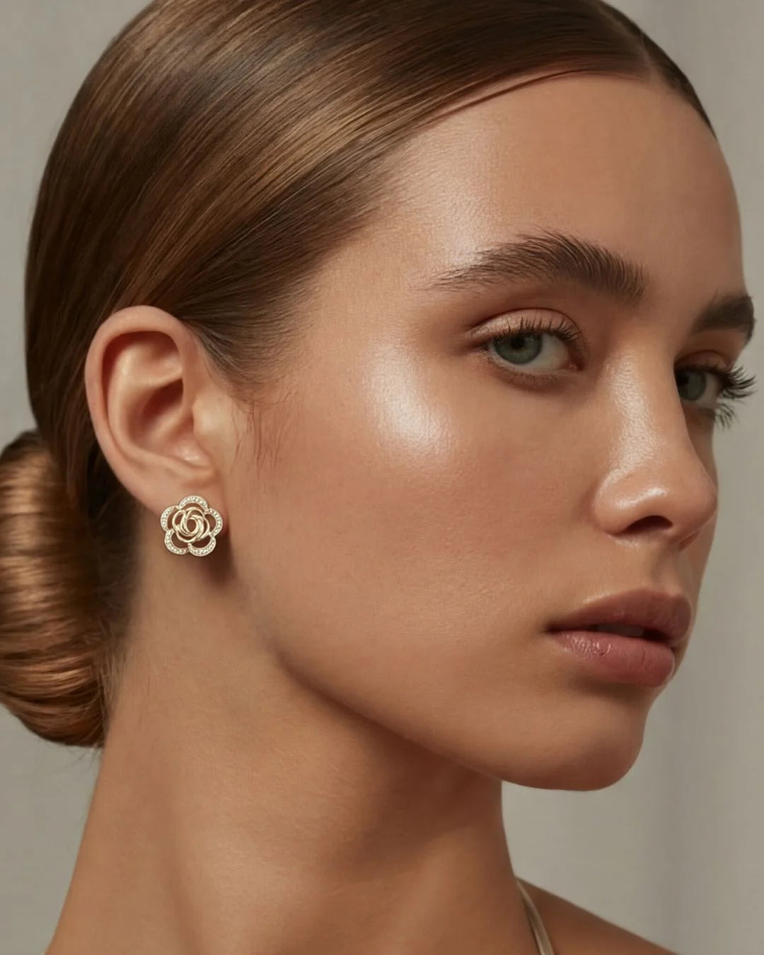 Elegant Rose Gold Earrings Inspired by the Beauty of a Blooming Rose
