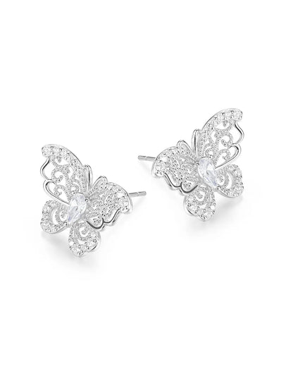 Sparkling Crystal Butterfly Earrings