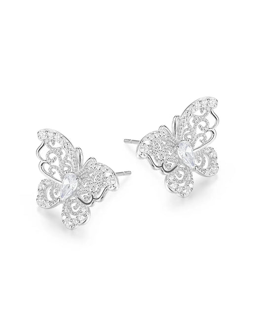 Sparkling Crystal Butterfly Earrings