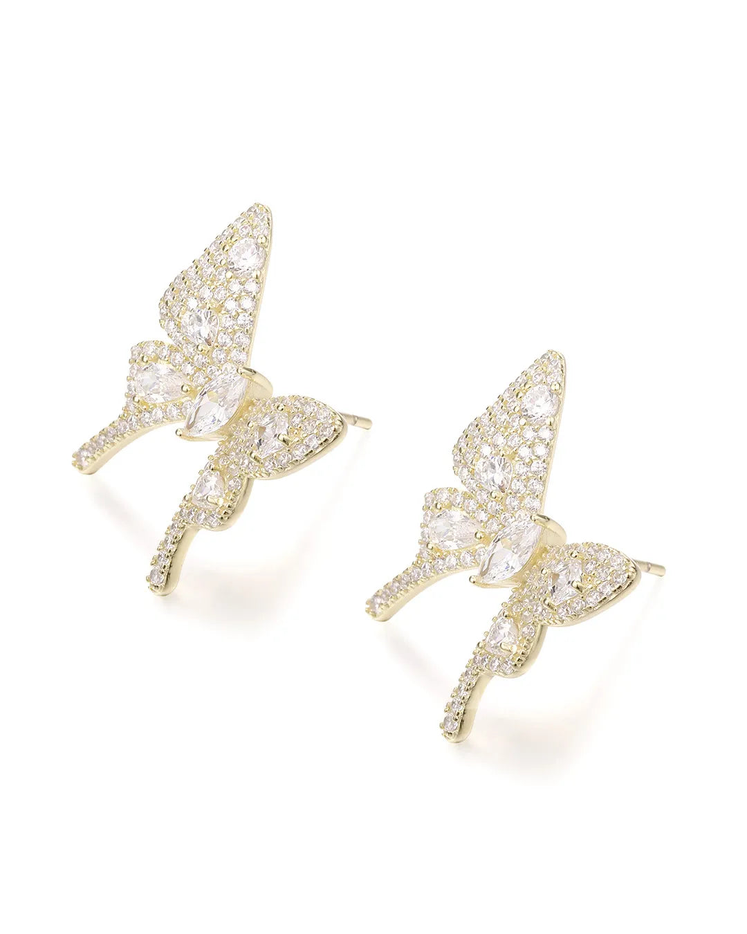 Gold Butterfly Hoop Earrings