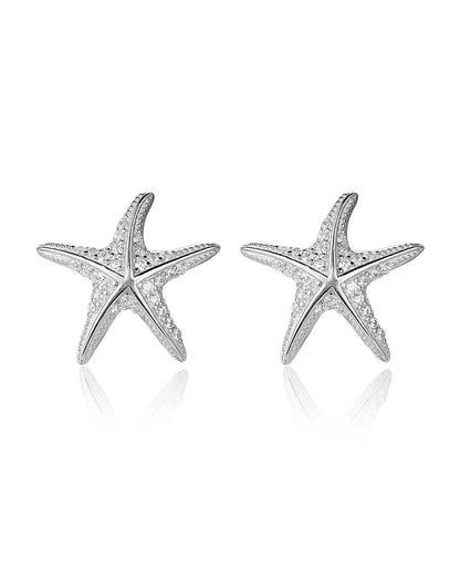 Sterling Silver Starfish Earrings