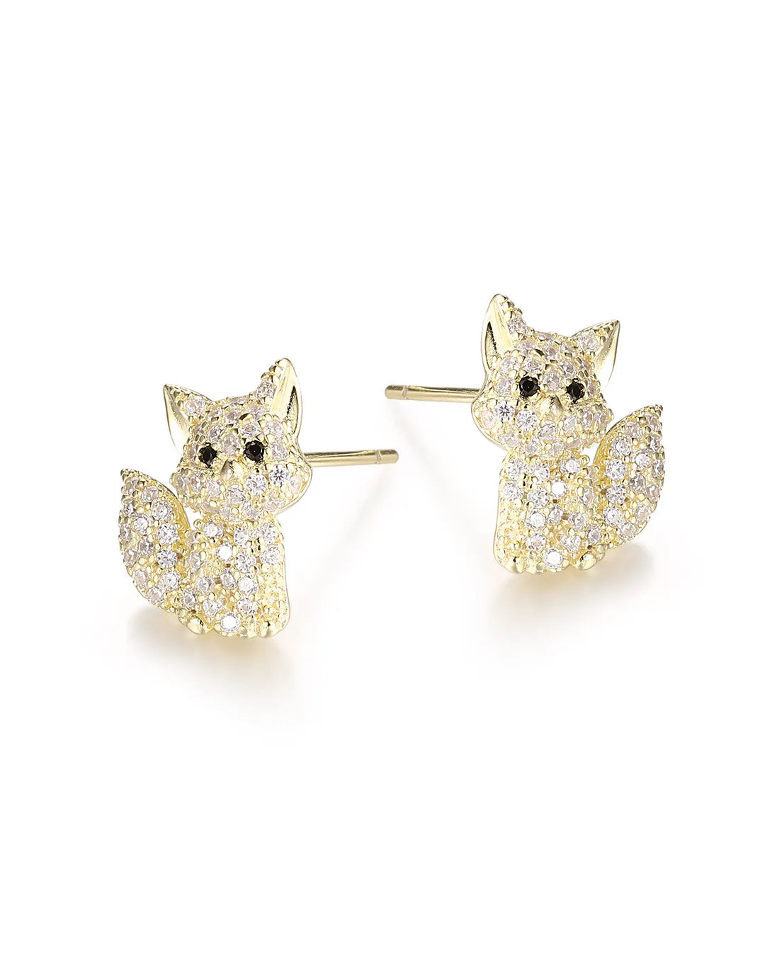 Charming Gold Fox Earrings for a Playful and Sophisticated Look