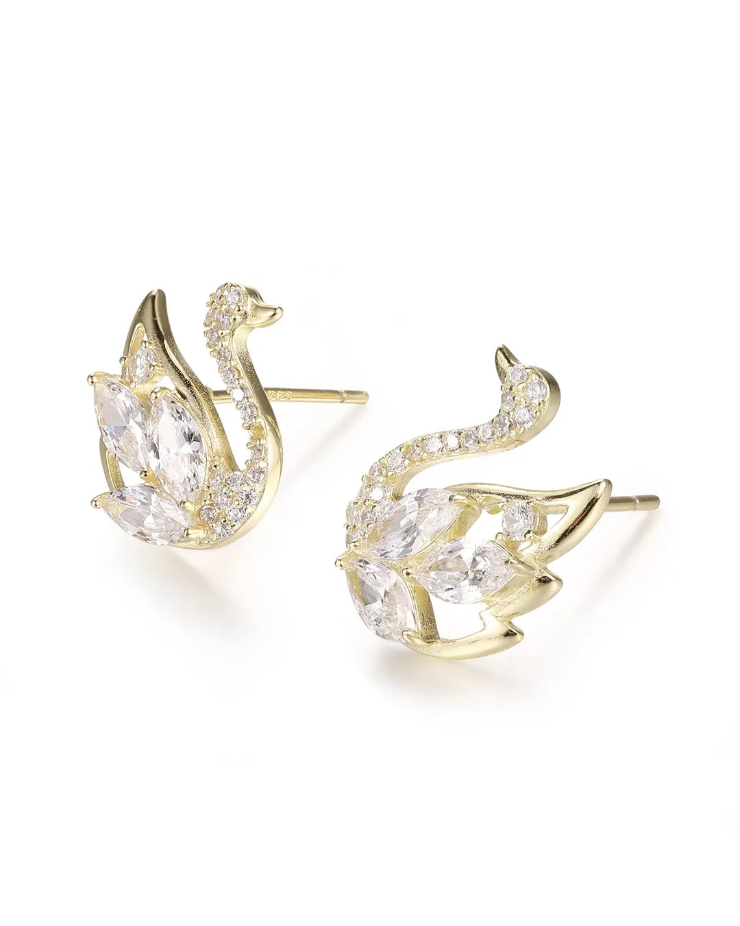 Sophisticated Gold Swan Earrings for a Luxurious and Graceful Look