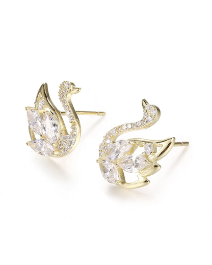 Sophisticated Gold Swan Earrings for a Luxurious and Graceful Look