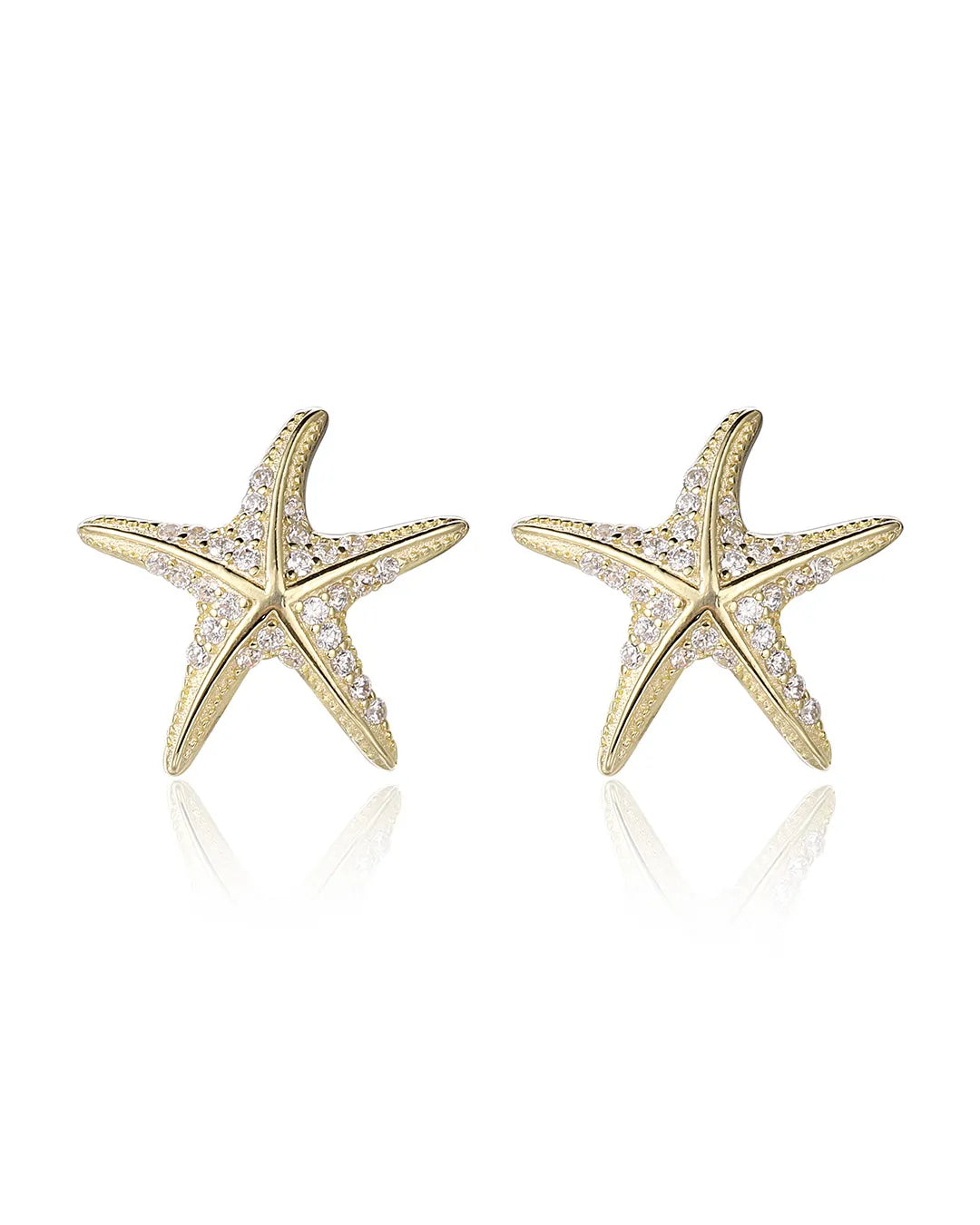 Bright Gold Starfish Earrings for a Sunny and Beachy Fashion Vibe