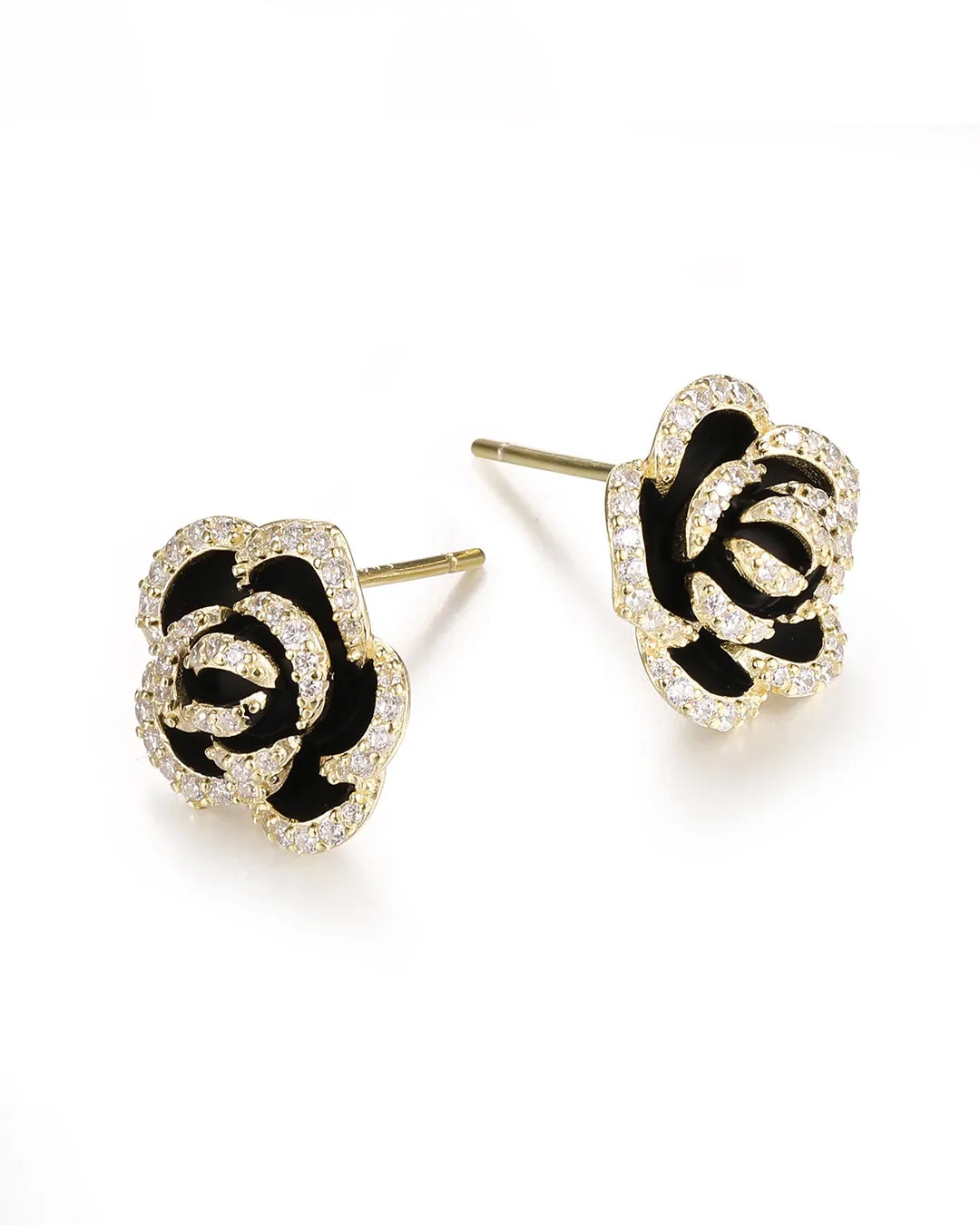 Black Rose Gold Earrings