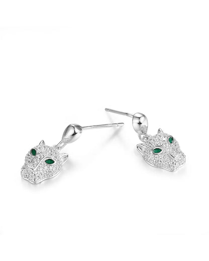 Silver Panther Earrings