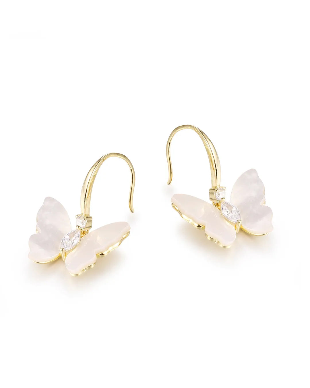 Gold Butterfly Hook Earrings