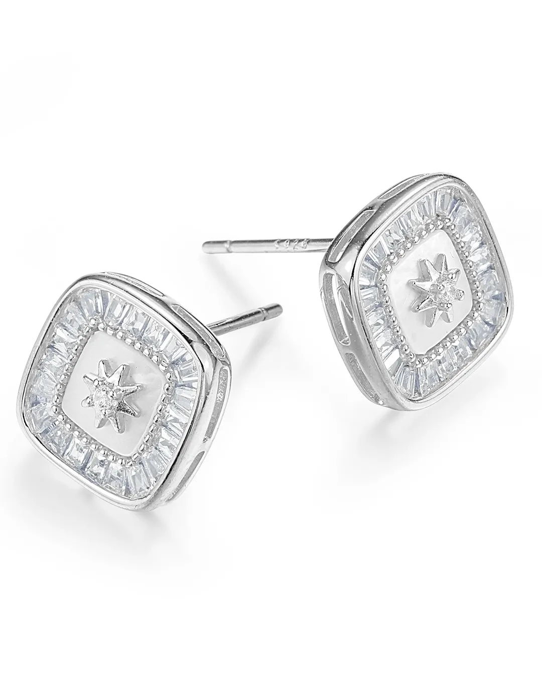 Square Silver Earrings