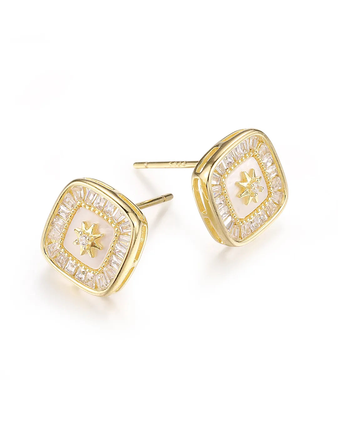 Square Gold Earrings