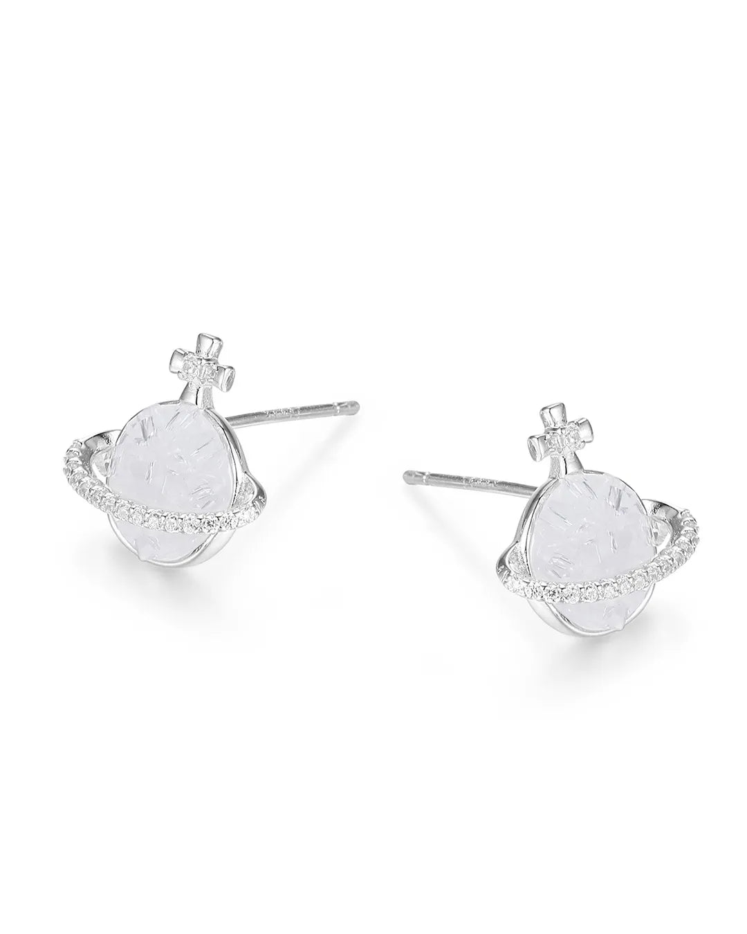 Silver Planet Earrings