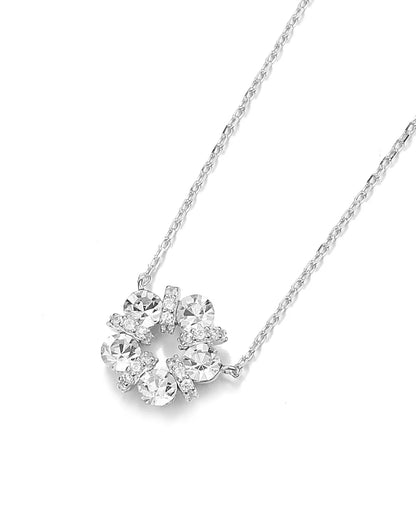 Diamond necklace on a white background