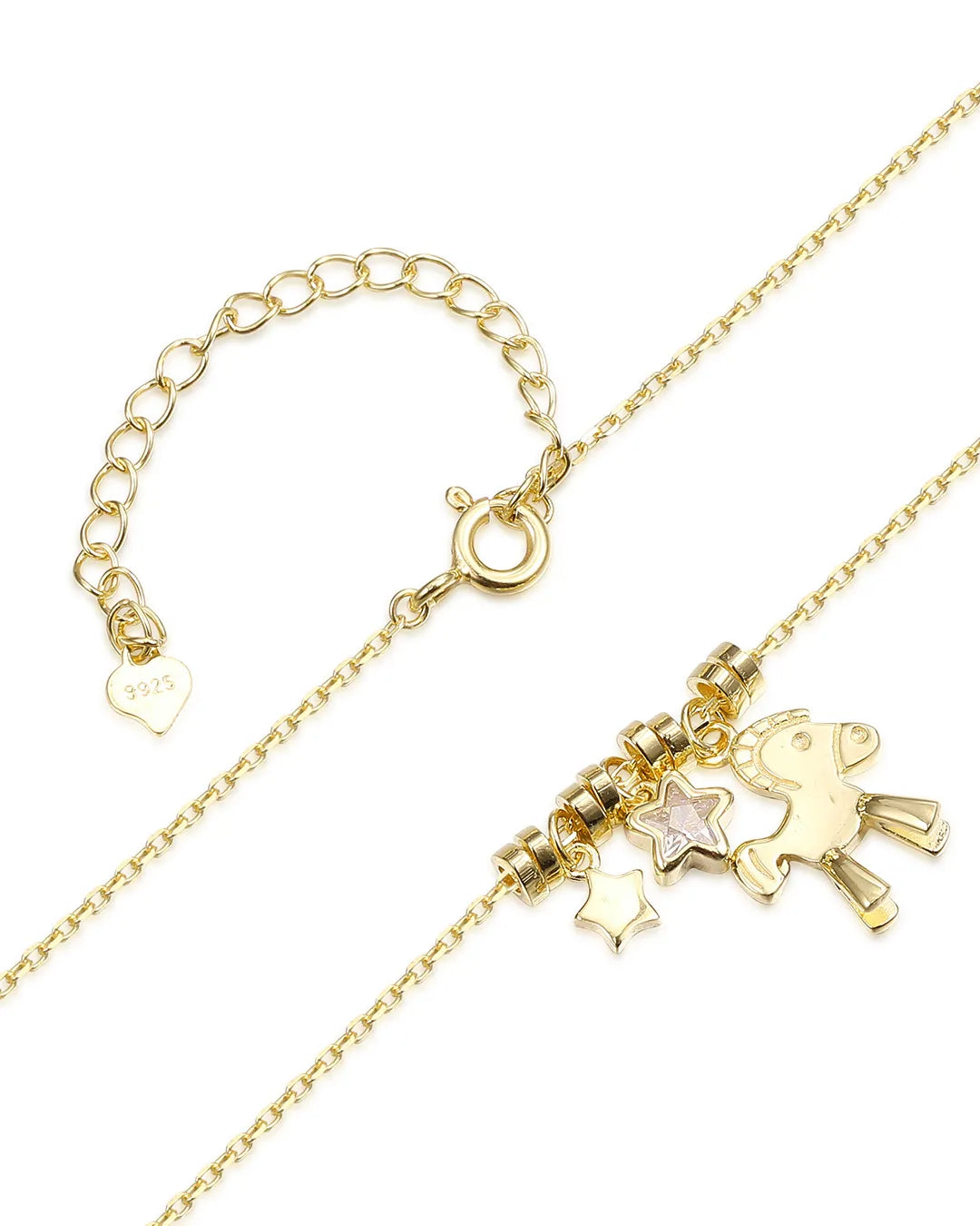 Elegant Gold Unicorn Pendant Crafted in Solid Gold Finish