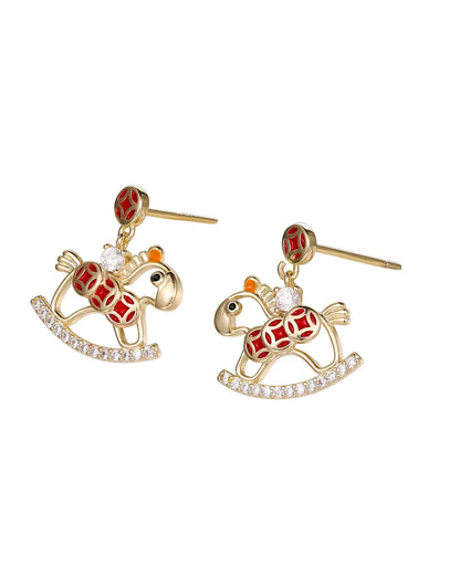 Vibrant Red Enamel Earrings for a Unique and Artistic Appearance