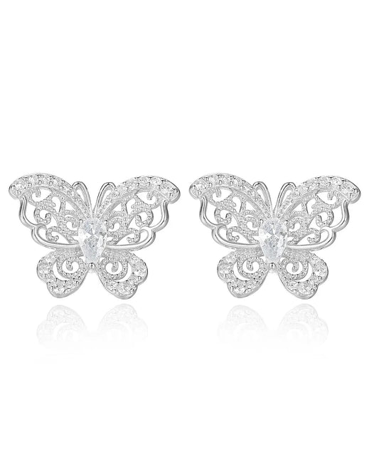 Sparkling Crystal Butterfly Earrings