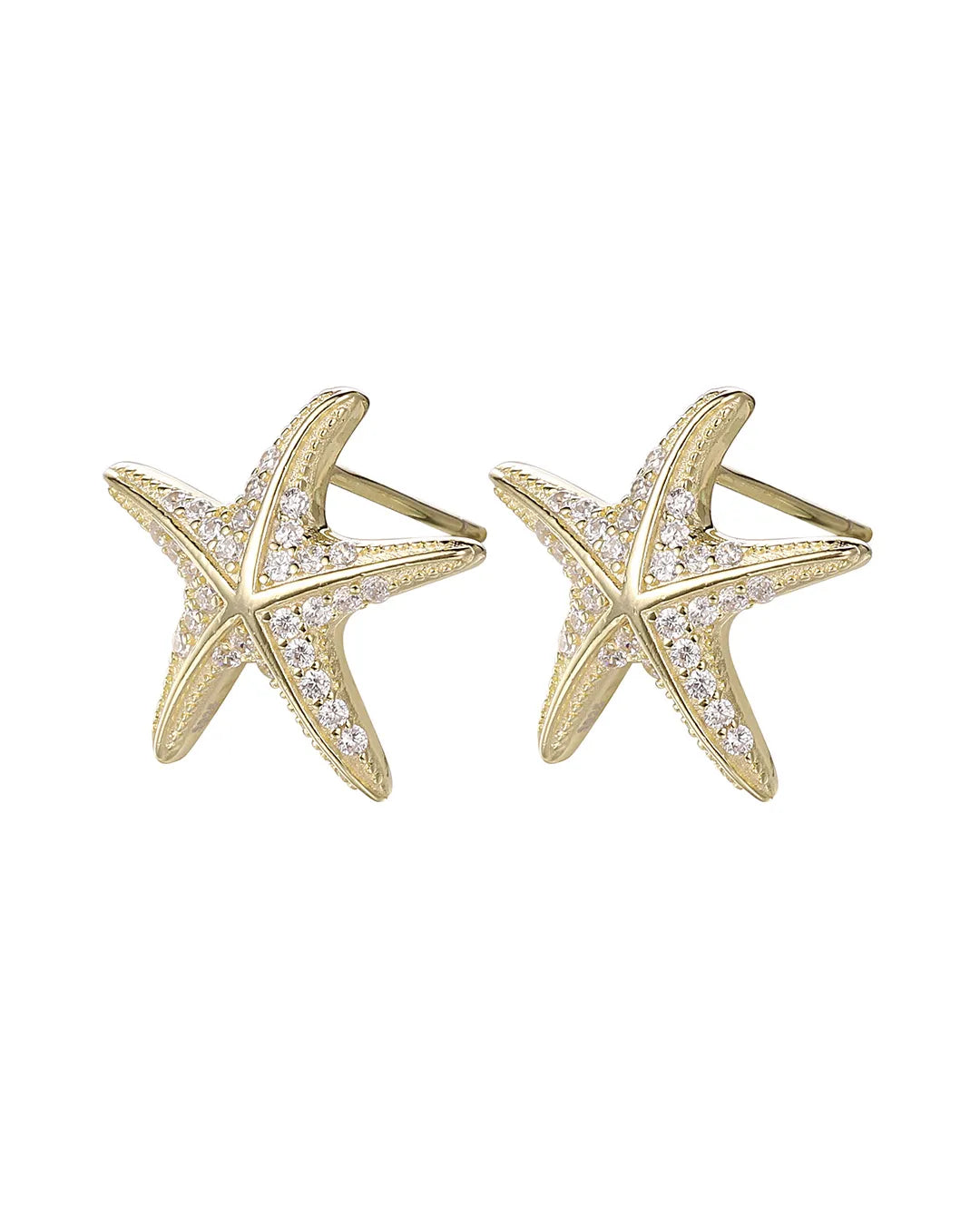 Bright Gold Starfish Earrings for a Sunny and Beachy Fashion Vibe