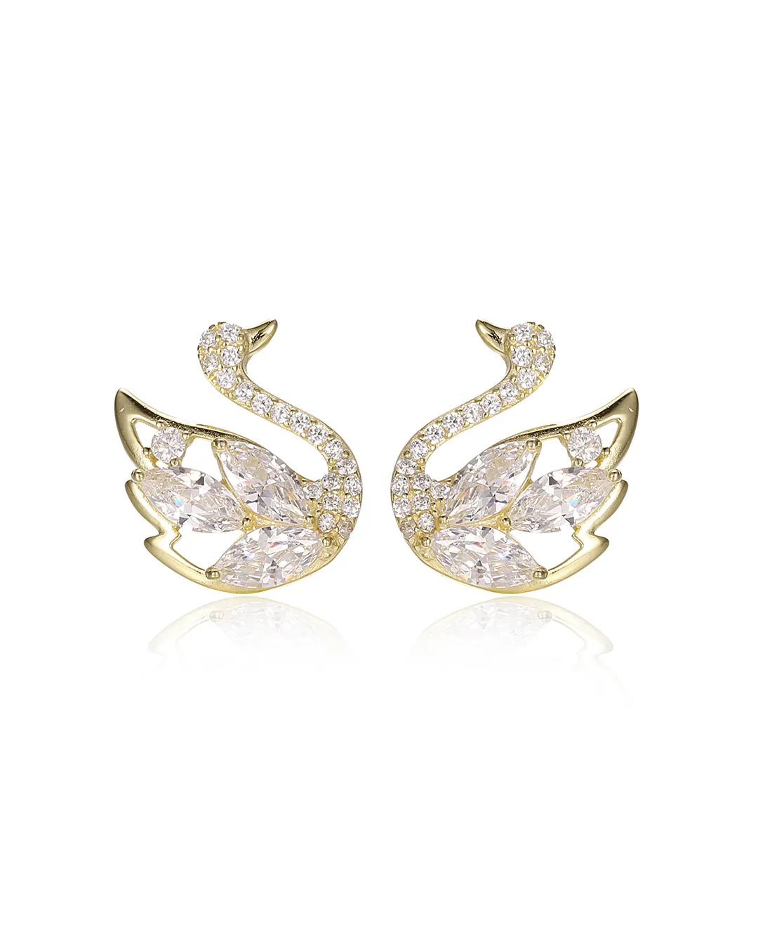Sophisticated Gold Swan Earrings for a Luxurious and Graceful Look
