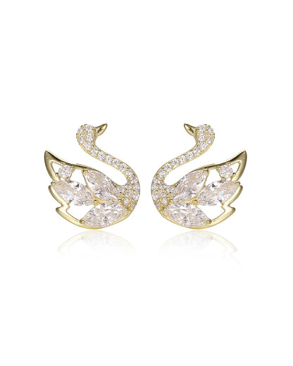 Sophisticated Gold Swan Earrings for a Luxurious and Graceful Look