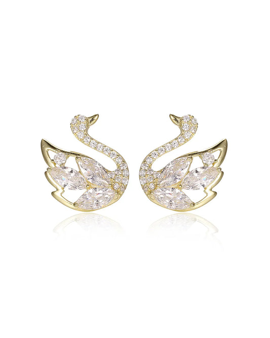 Sophisticated Gold Swan Earrings for a Luxurious and Graceful Look