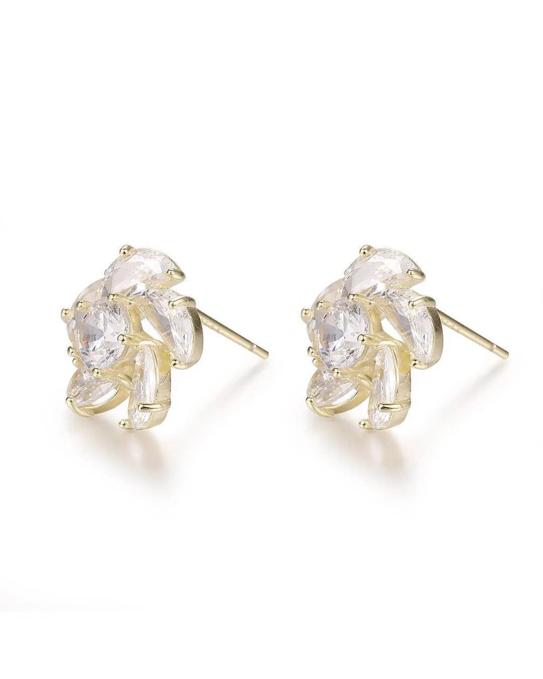 Gold Crystal Stone Earrings