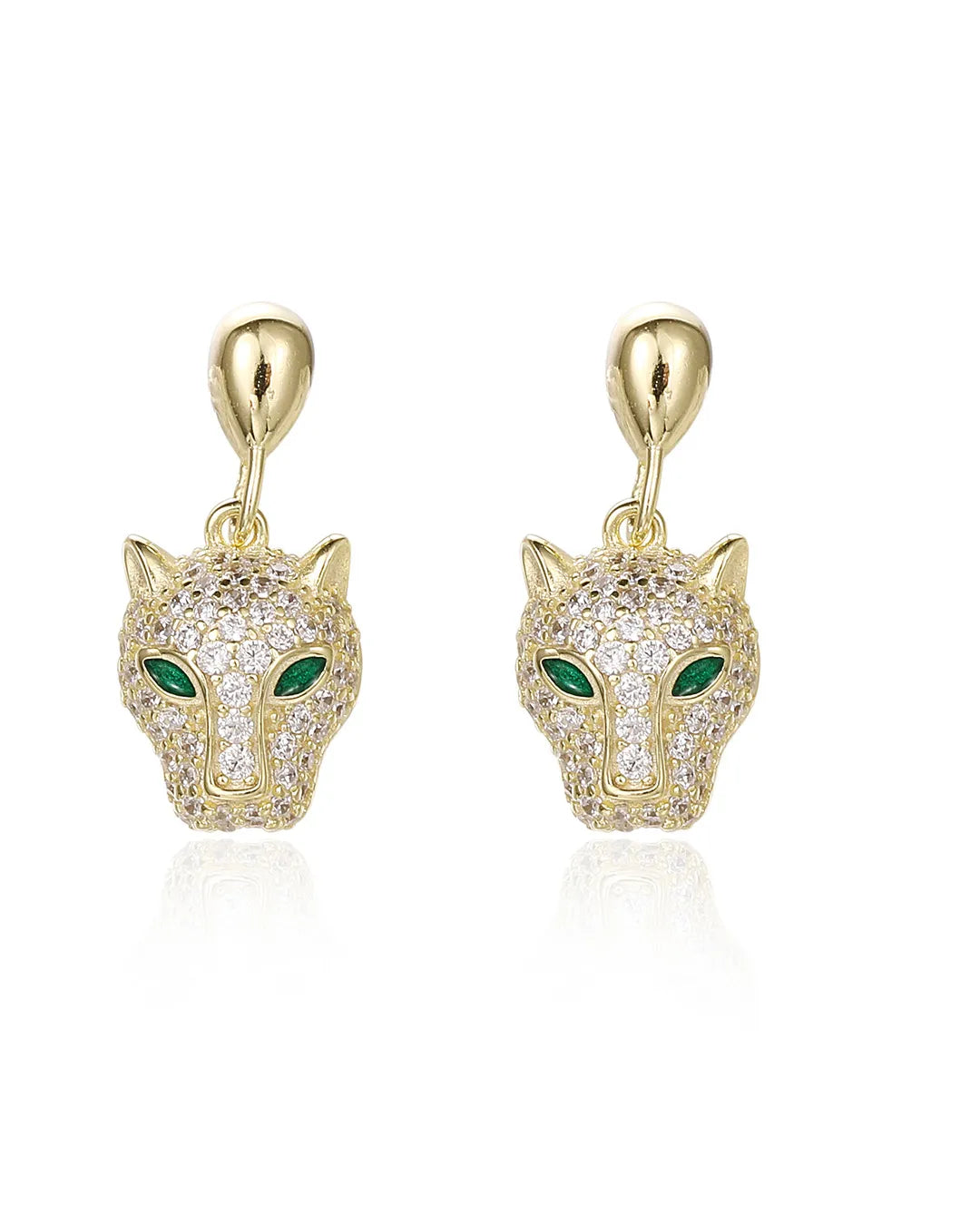 Gold Panther Earrings