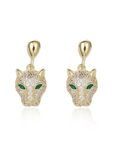 Gold Panther Earrings