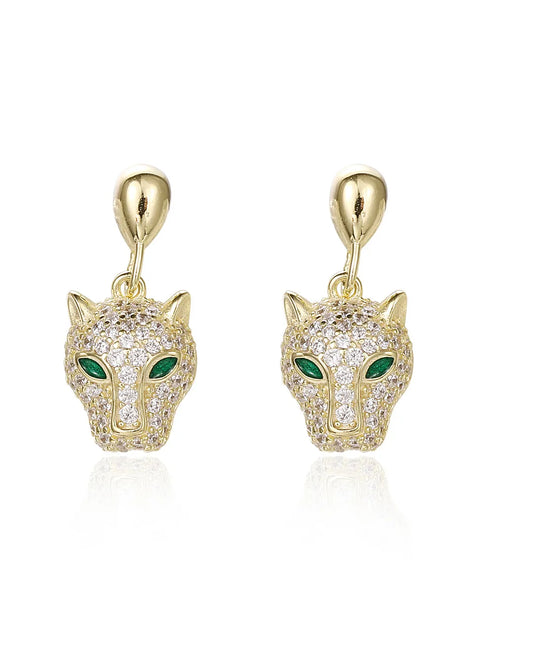 Gold Panther Earrings