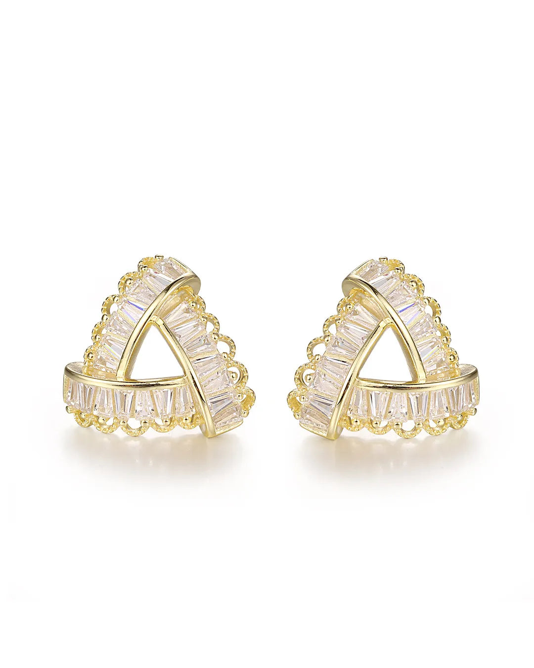 Gold Crystal Stud Earrings