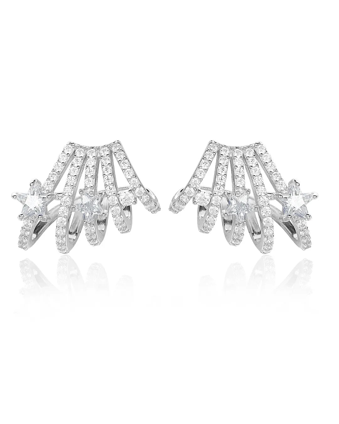 Crystal Fan Stud Earrings