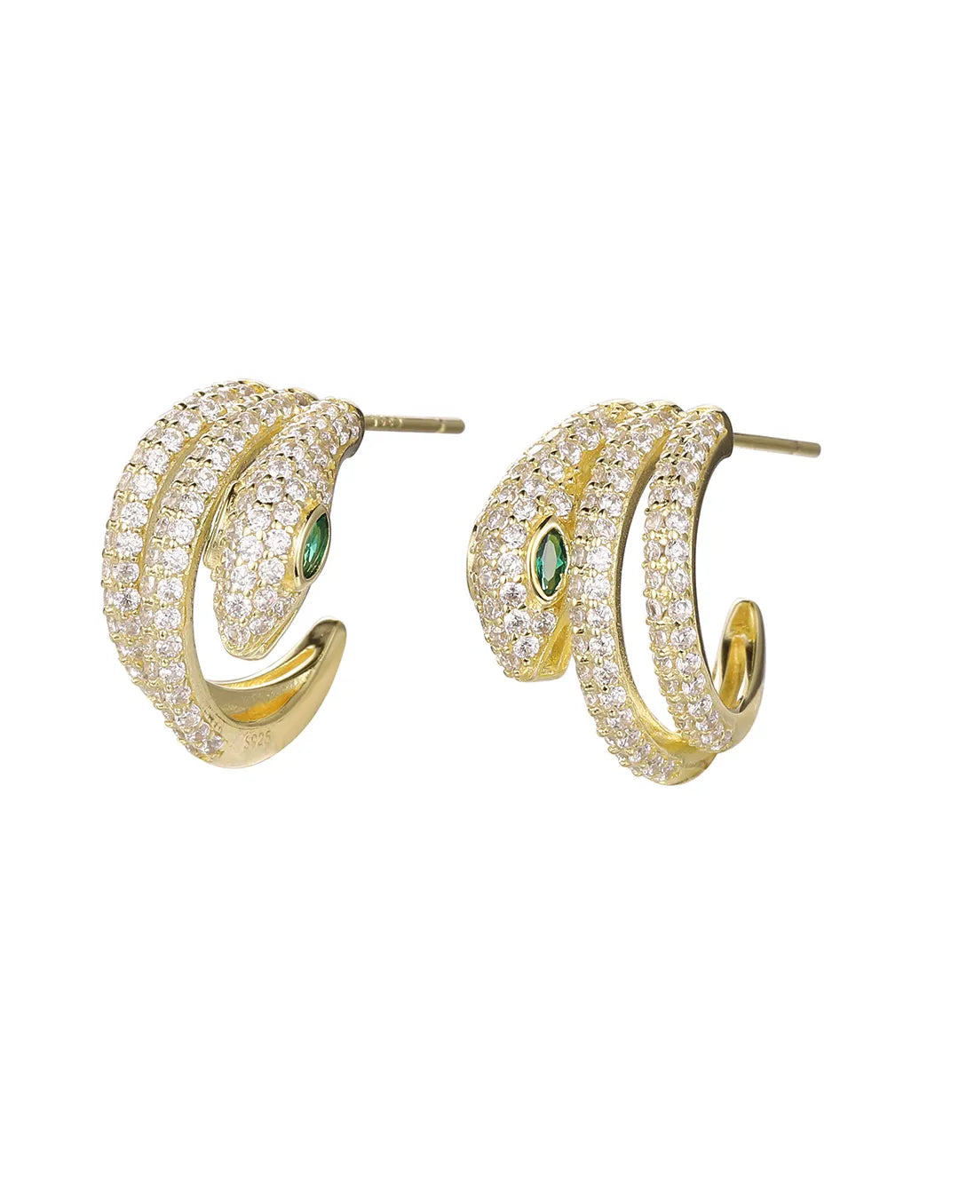 Gold Snake Hoop Earrings