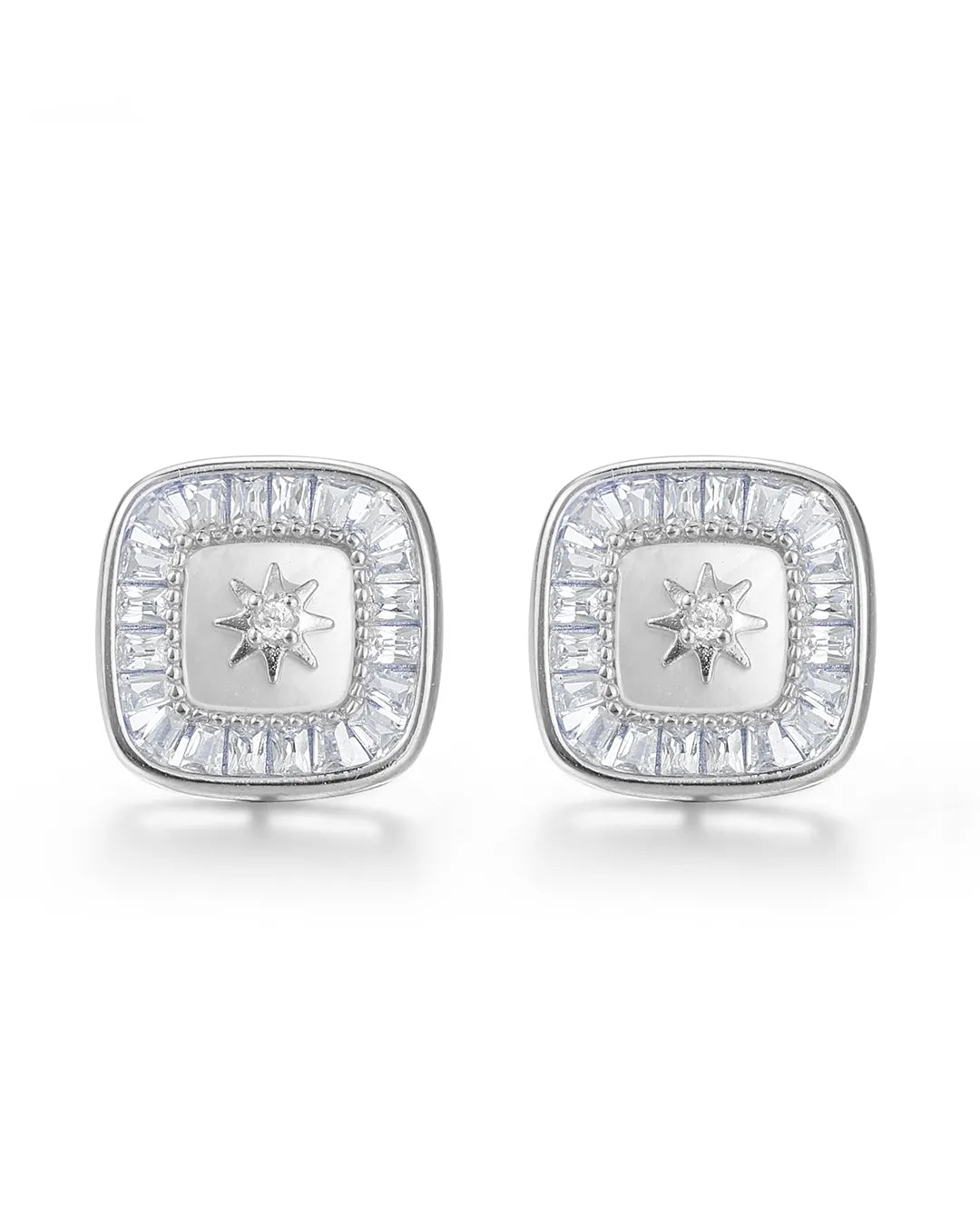 Square Silver Earrings