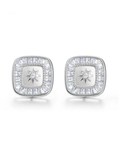 Square Silver Earrings