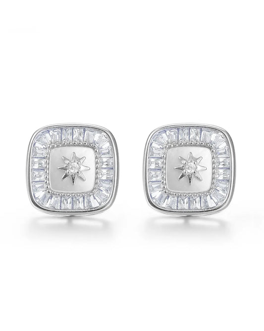 Square Silver Earrings