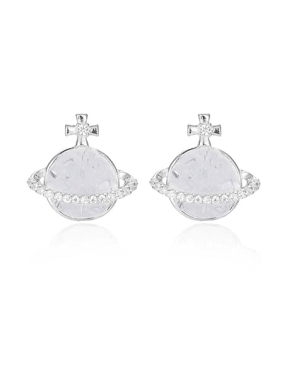 Silver Planet Earrings