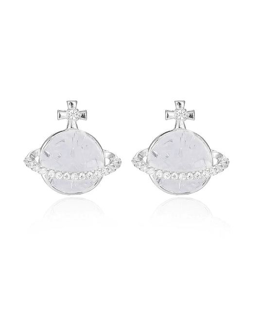 Silver Planet Earrings